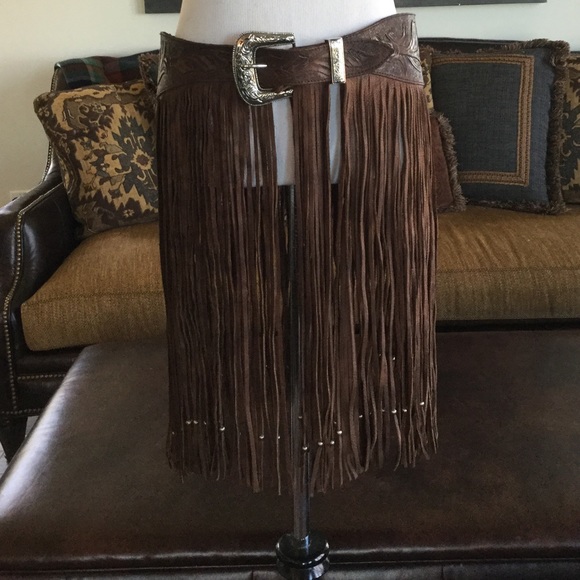Leather Fringe & Bead Belt - Picture 2 of 8